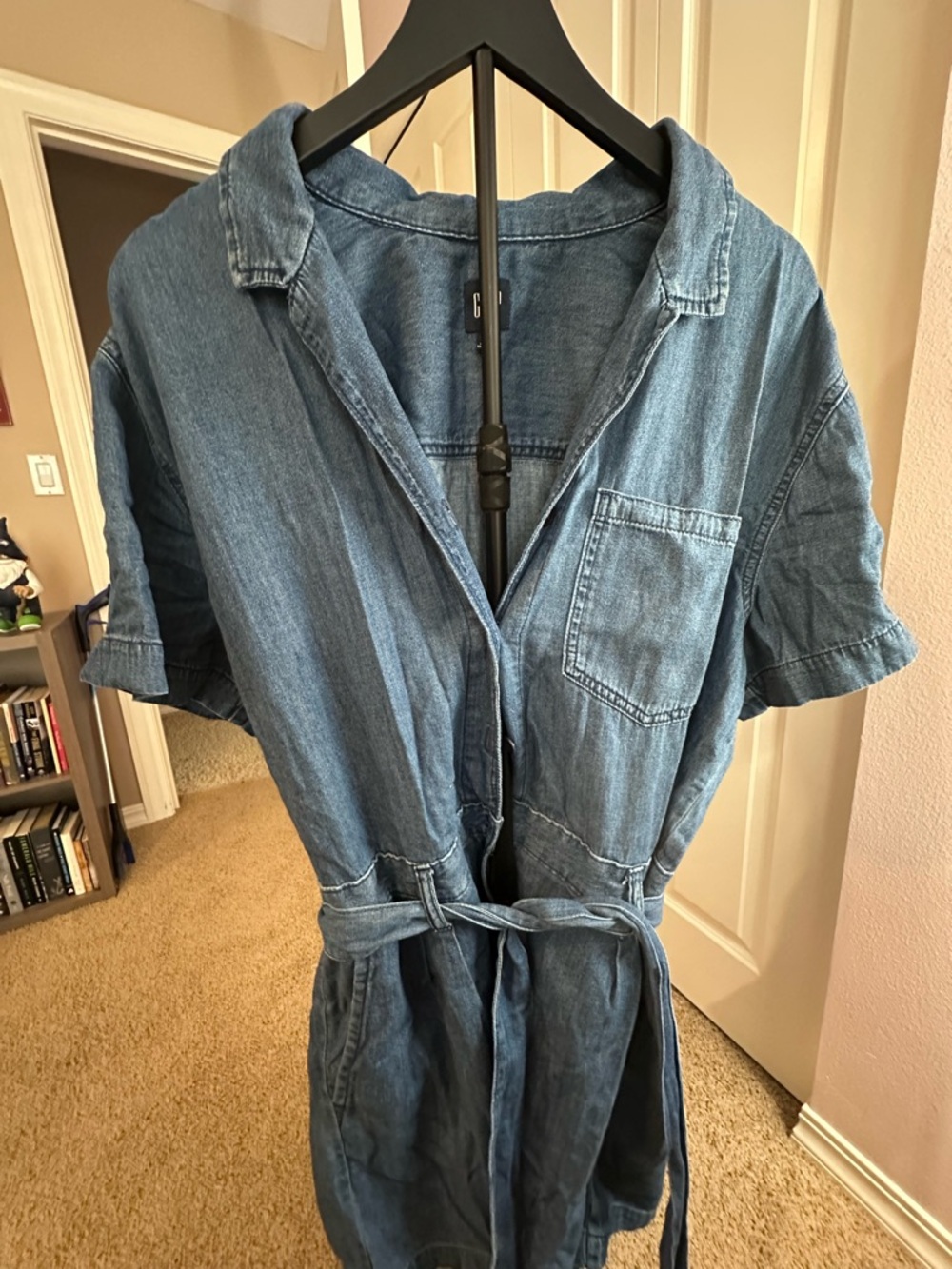 GAP denim romper - button blouse, zipper shorts.   Comfy and cute!